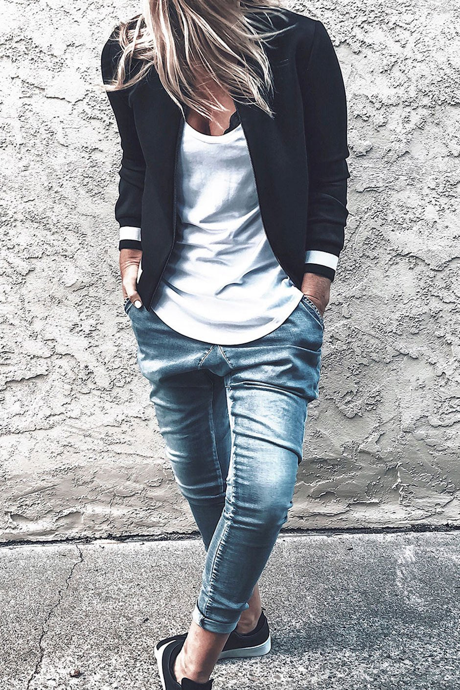 [TEST] Luxe Stripe Rib Bomber Jacket