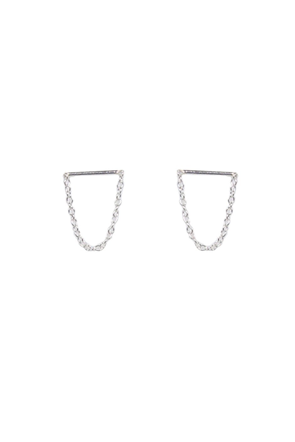 [TEST] Sterling Silver Bar Chain Stud