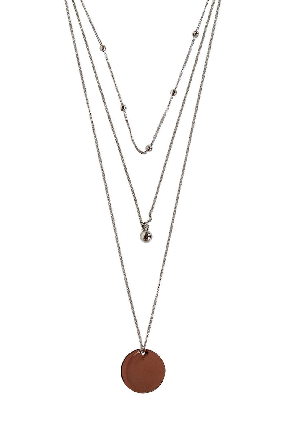 [TEST] Disk Ball Layered Necklace