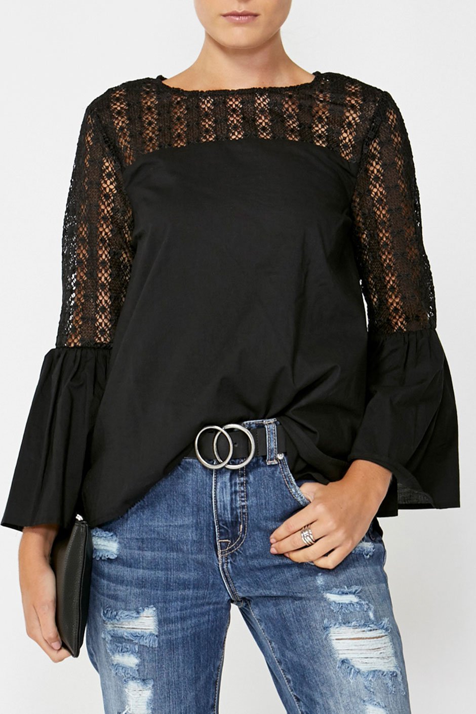 [TEST] Anna Lace Flared Sleeve Top