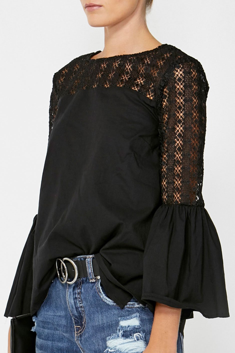 [TEST] Anna Lace Flared Sleeve Top