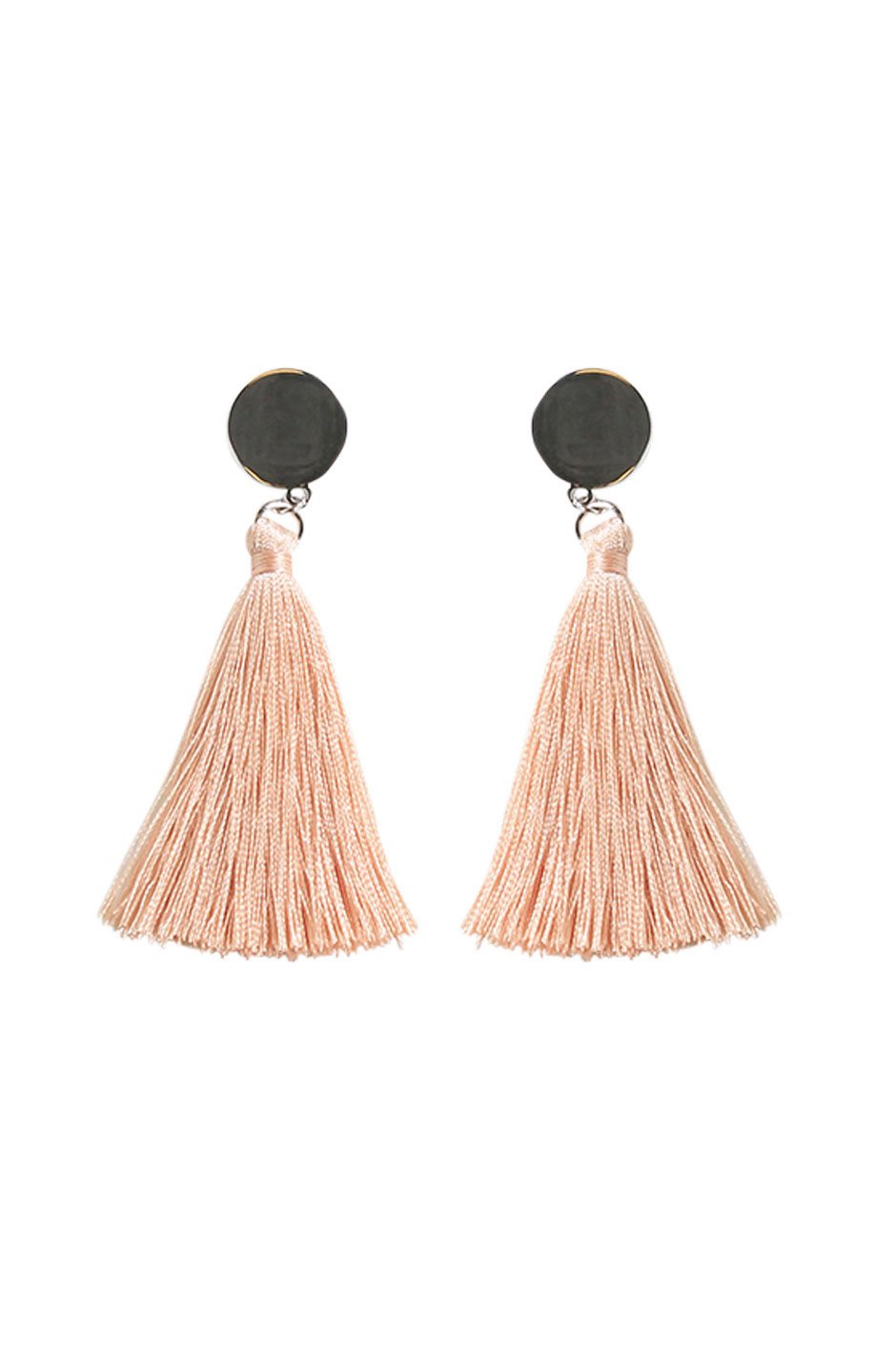 [TEST] Mila Round Disc Tassel Earring