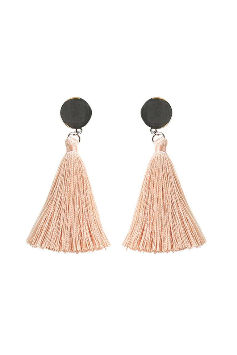 [TEST] Mila Round Disc Tassel Earring