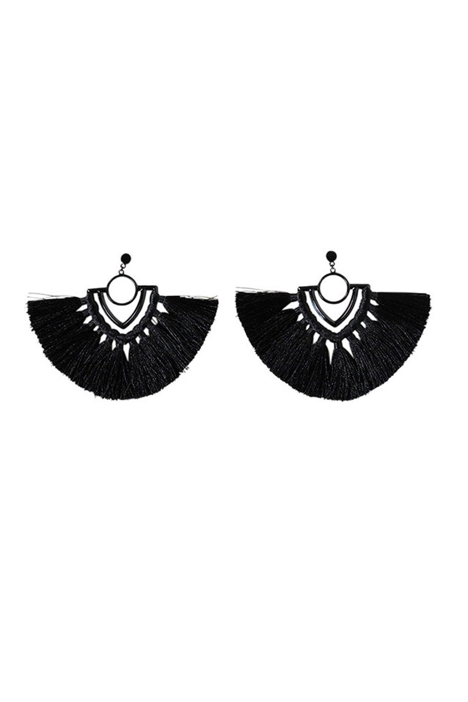 [TEST] Raven Geo Tassel Earring