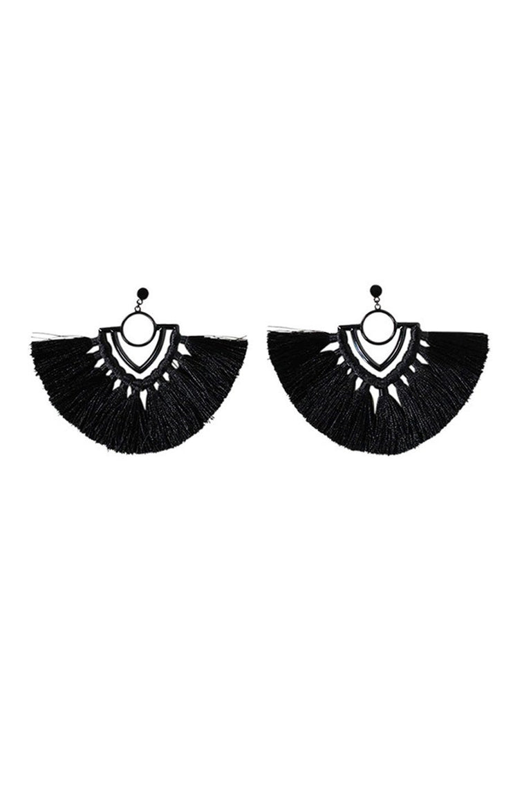 [TEST] Raven Geo Tassel Earring