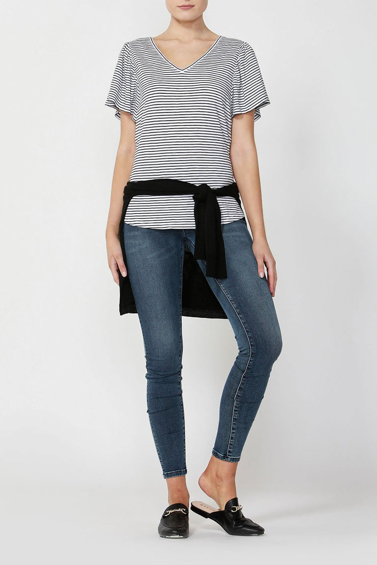 [TEST] Ebony Ruffle Sleeve Tee