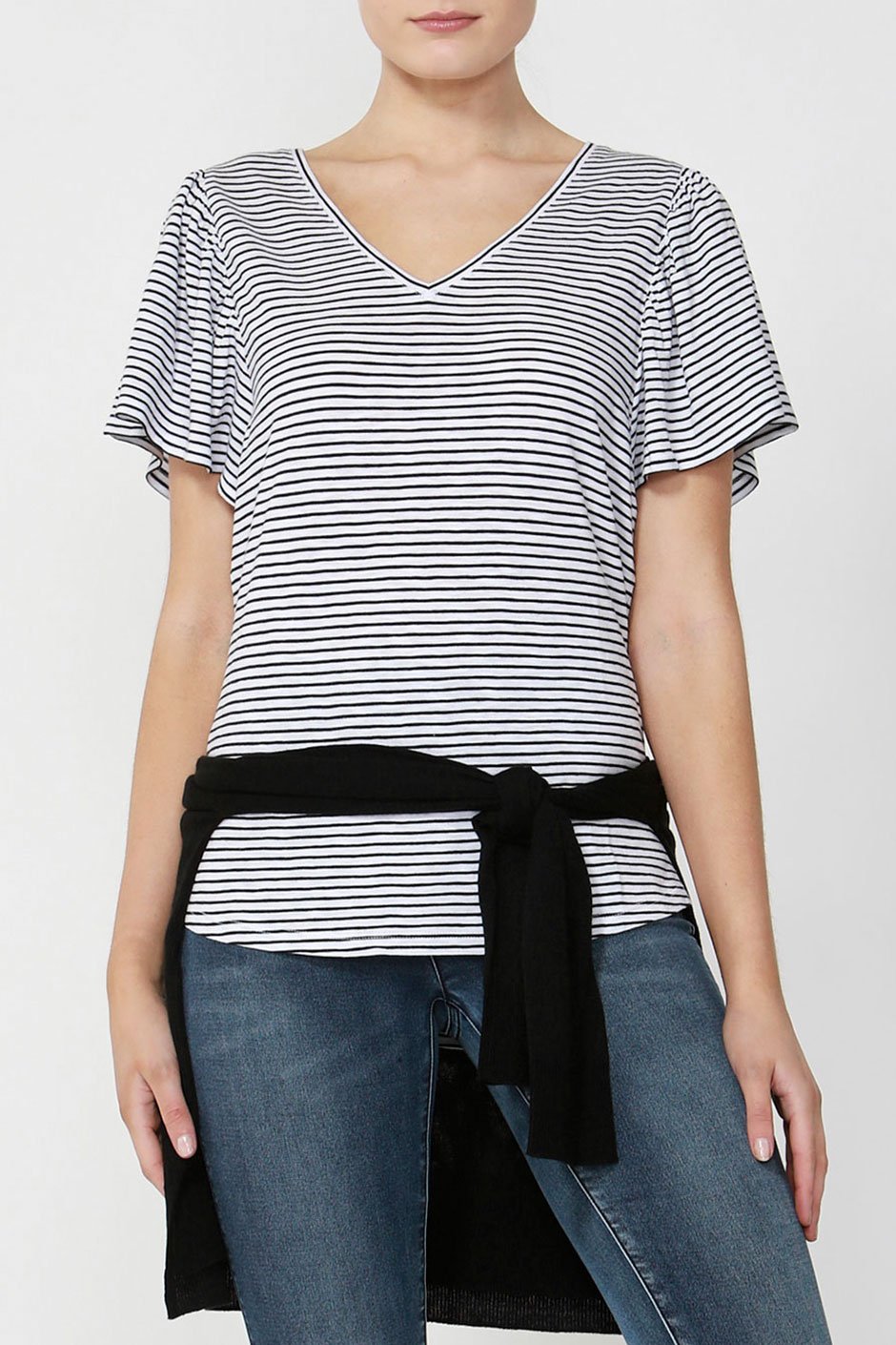[TEST] Ebony Ruffle Sleeve Tee