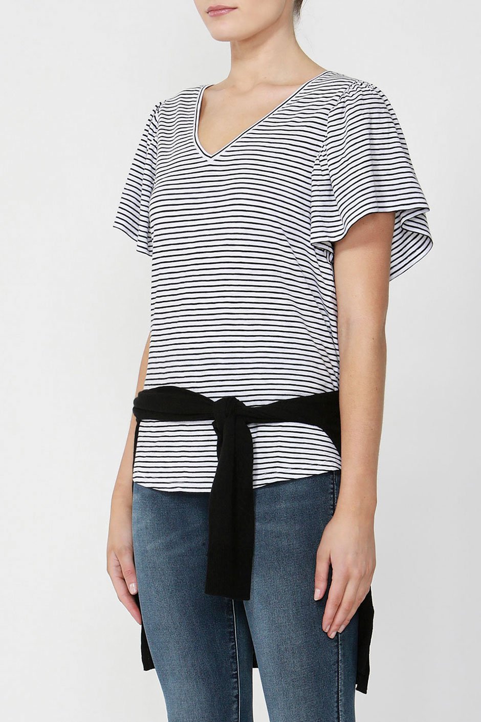 [TEST] Ebony Ruffle Sleeve Tee