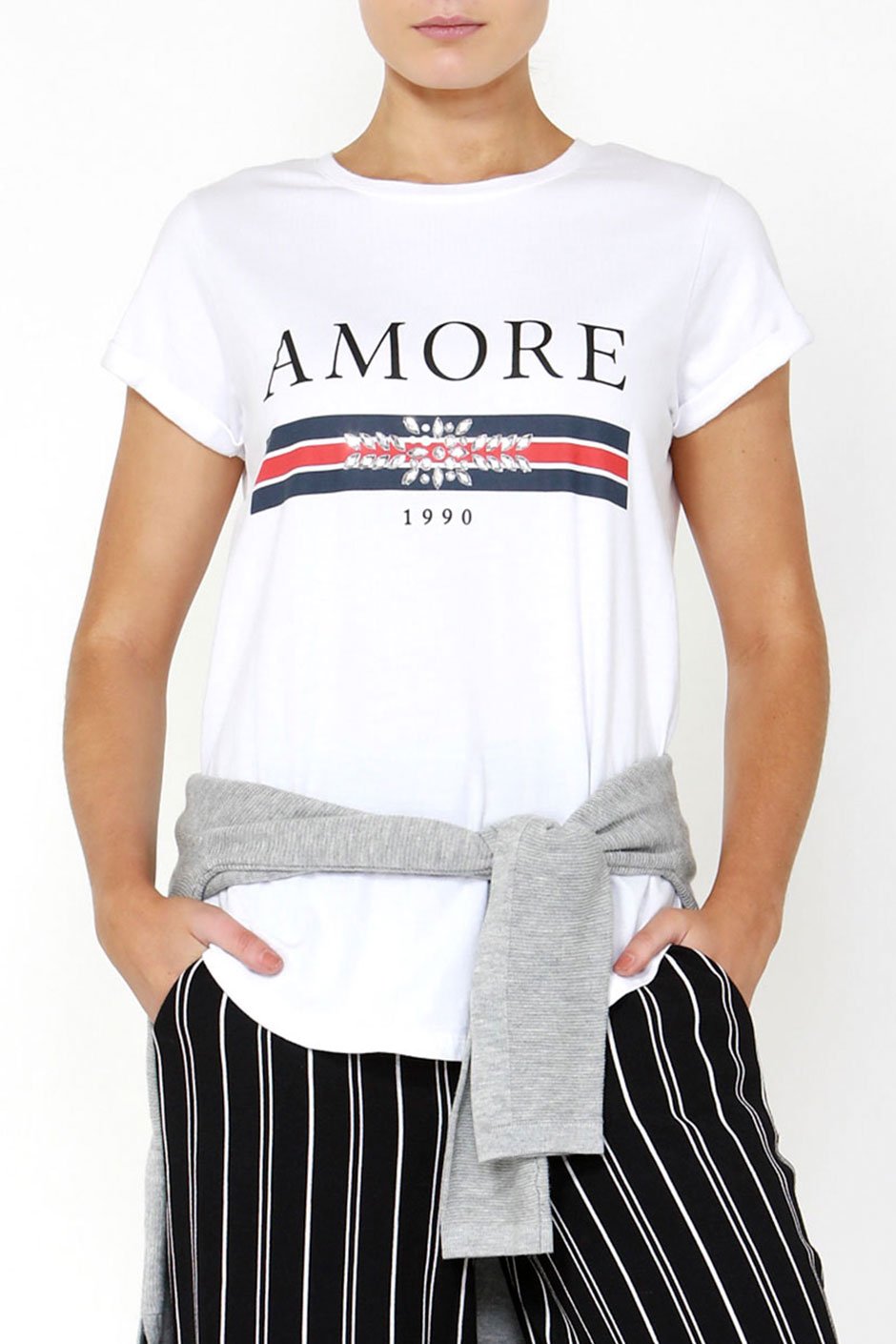 [TEST] Amore Embellished Logo Tee