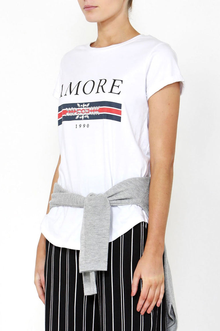 [TEST] Amore Embellished Logo Tee
