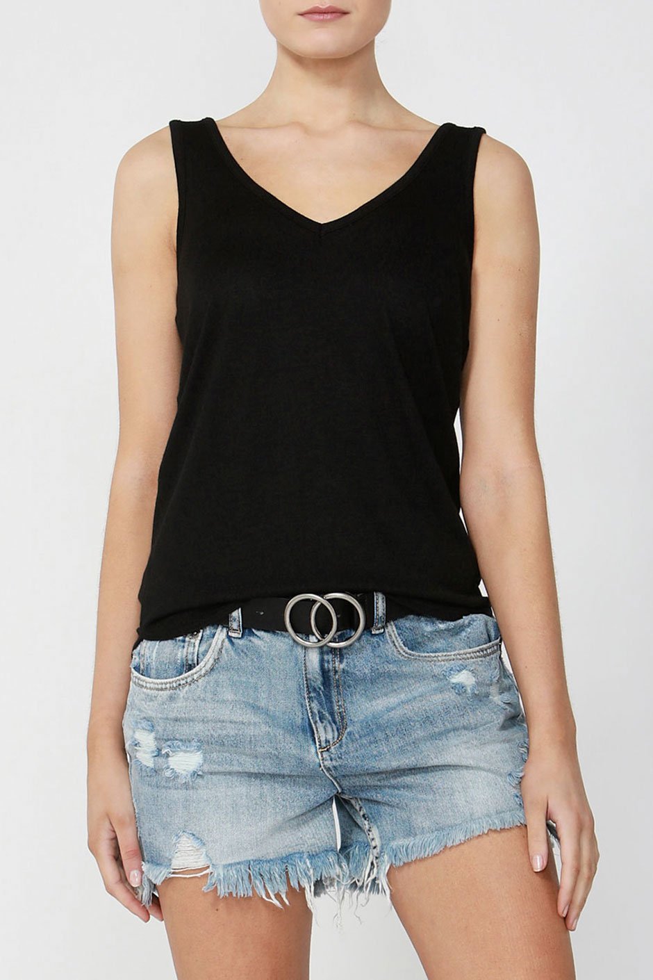 [TEST] Skyla V Neck Textured Tank