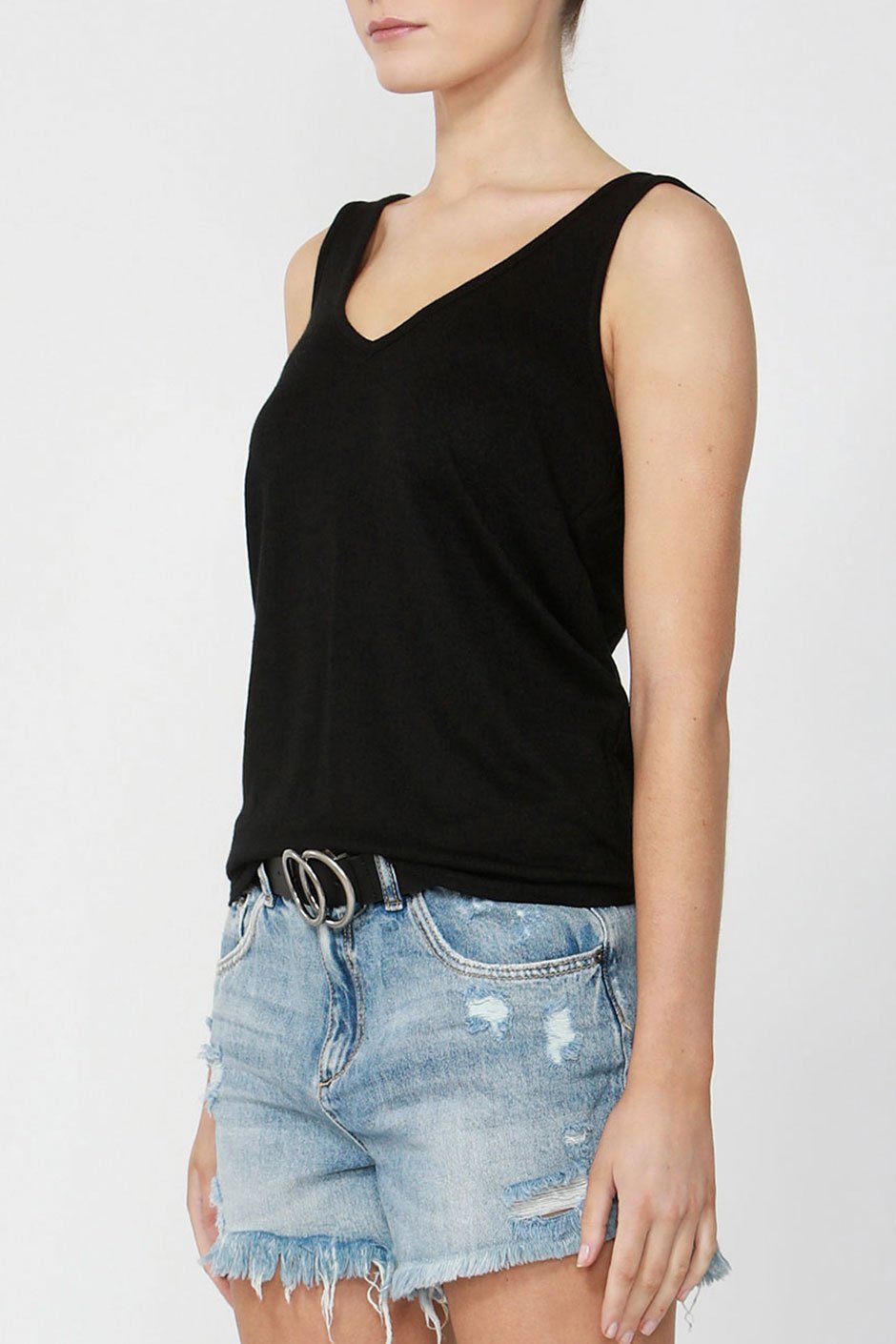 [TEST] Skyla V Neck Textured Tank