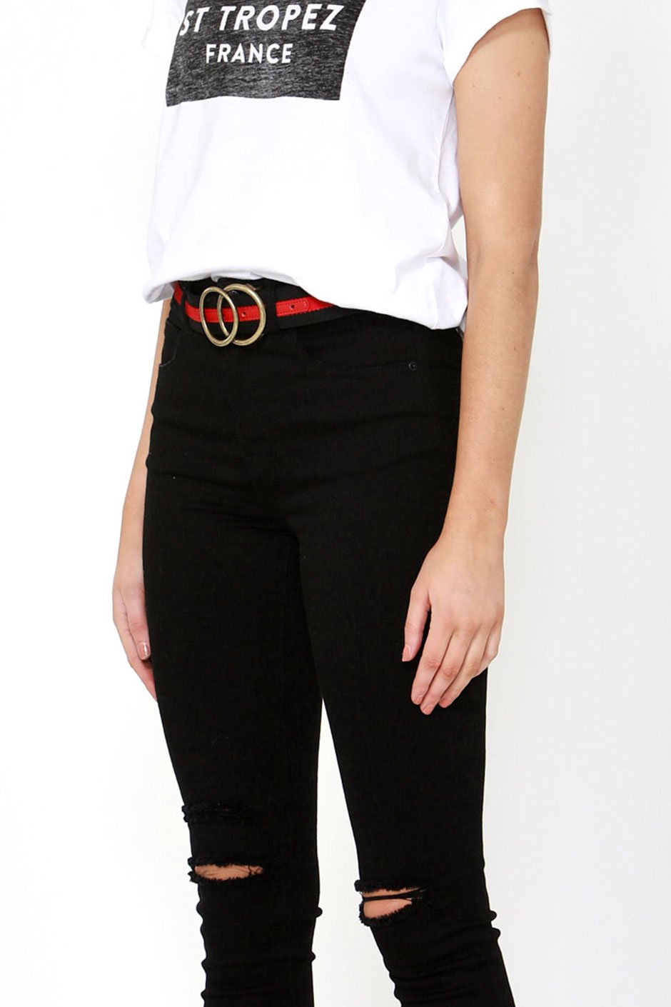 [TEST] Stripe Double Circle Belt