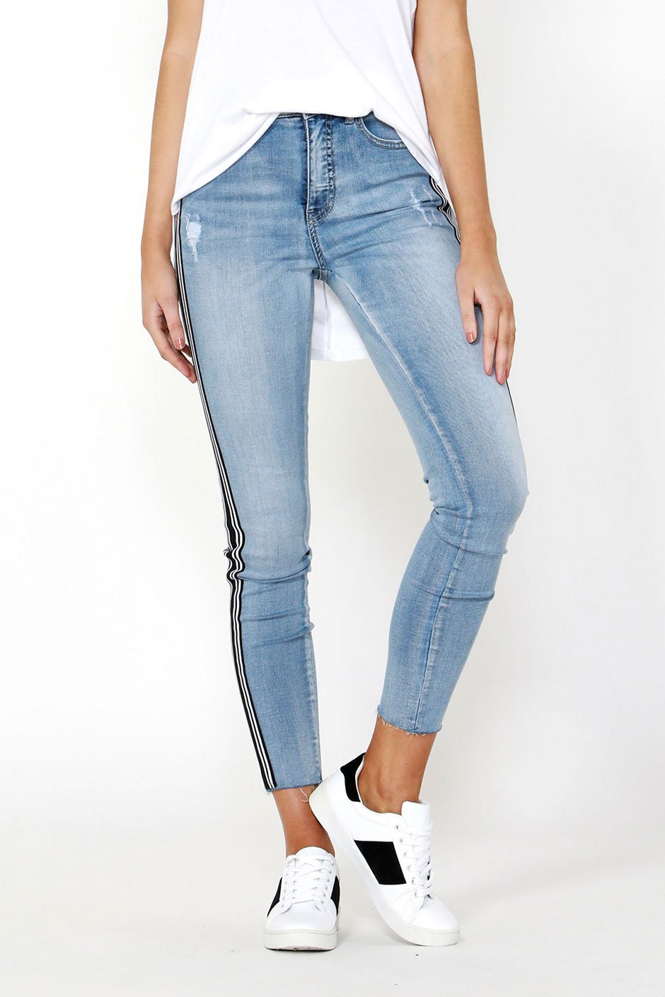 [TEST] Luxe Stripe Indigo Skinny Jean