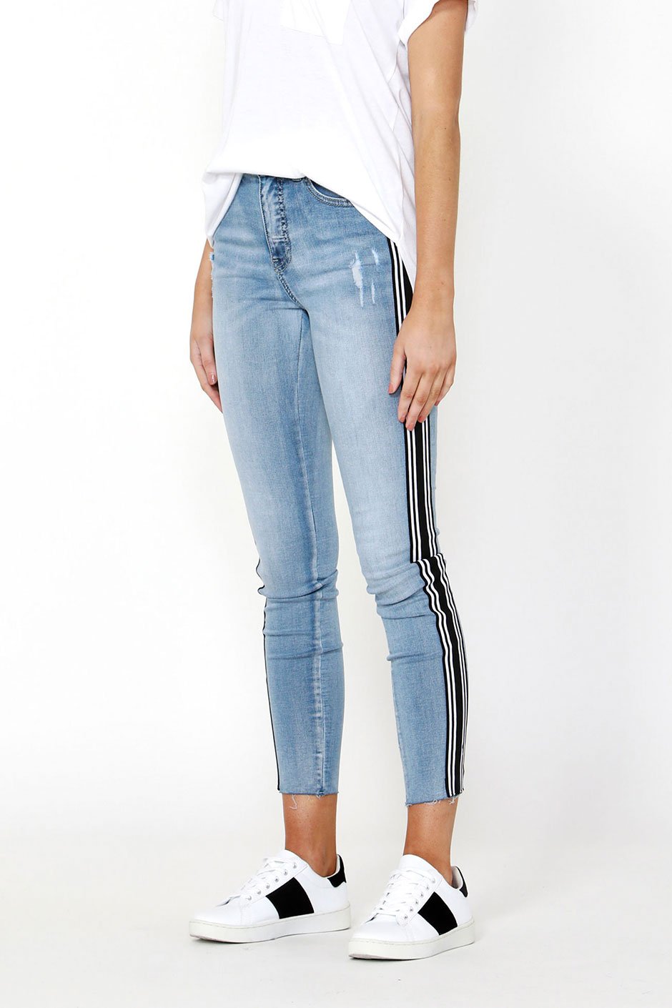 [TEST] Luxe Stripe Indigo Skinny Jean