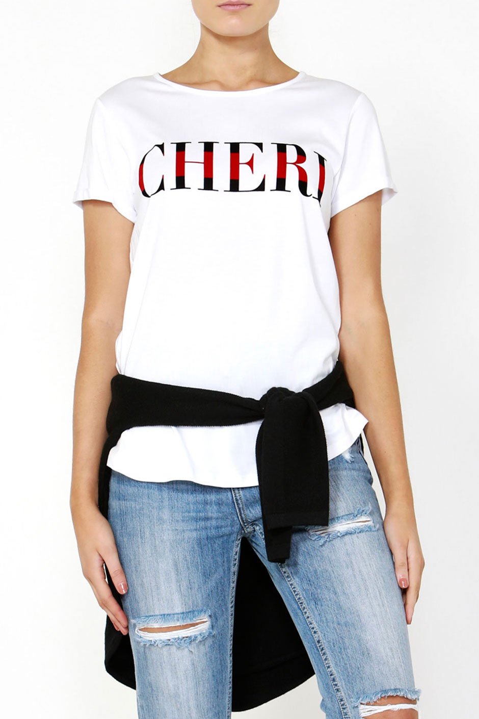 [TEST] Cheri Stripe Text Tee