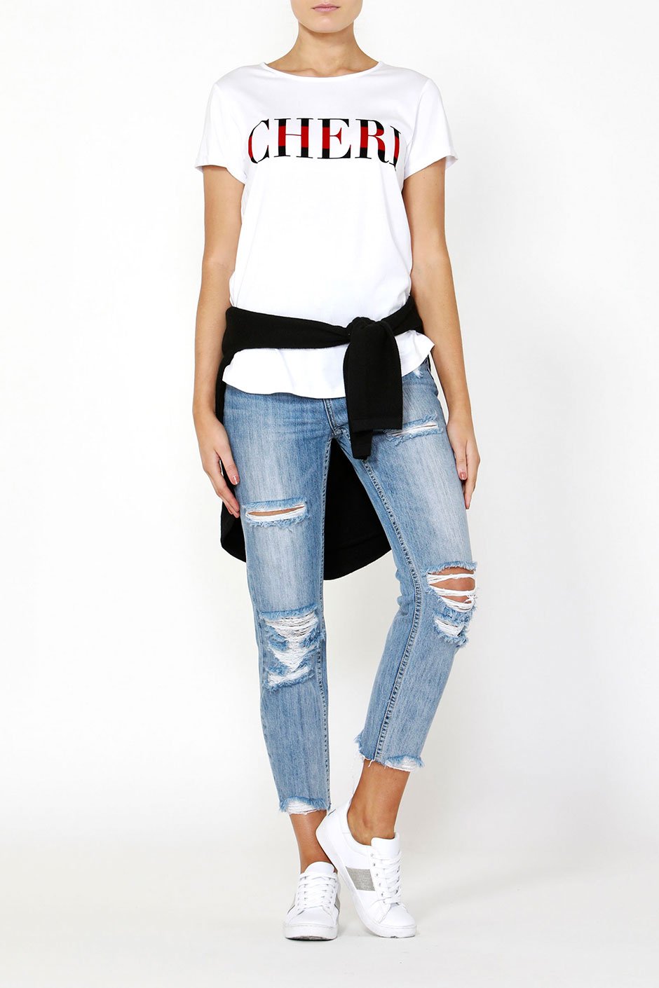 [TEST] Cheri Stripe Text Tee