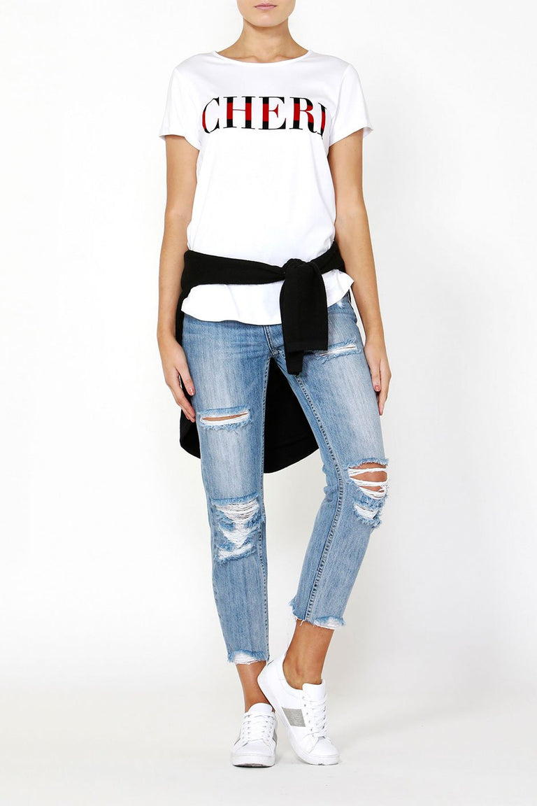 [TEST] Cheri Stripe Text Tee