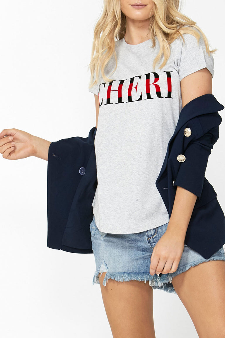 [TEST] Cheri Stripe Text Tee