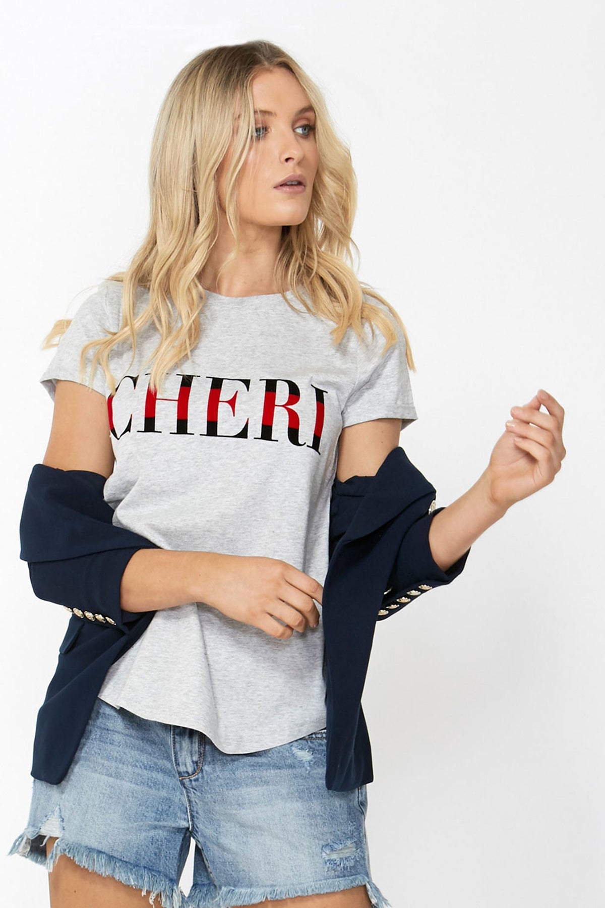 [TEST] Cheri Stripe Text Tee