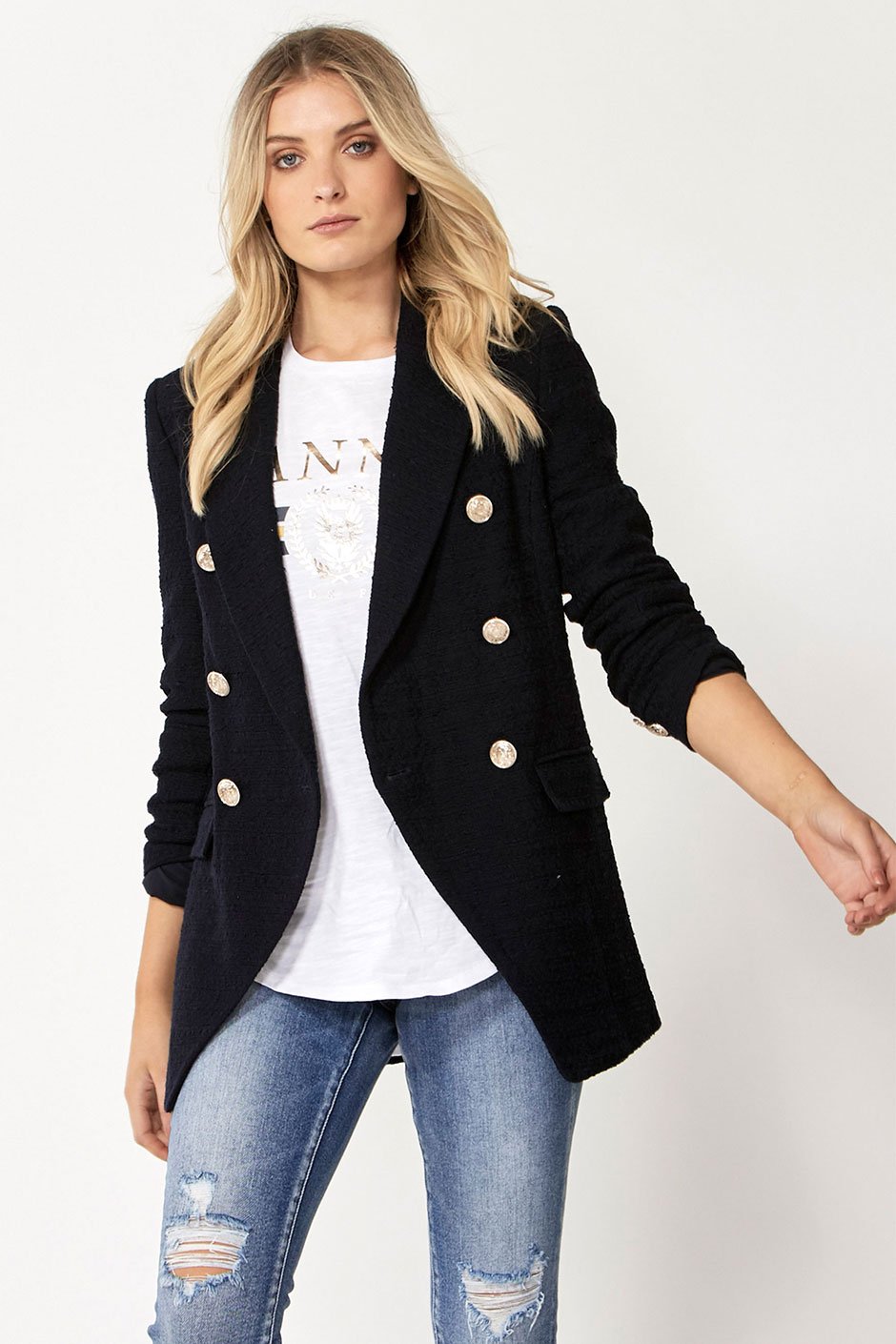 [TEST] Carly Textured Longline Blazer