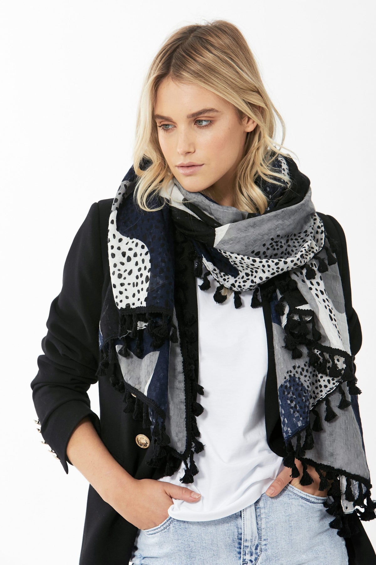 [TEST] Speckled Tassel Scarf