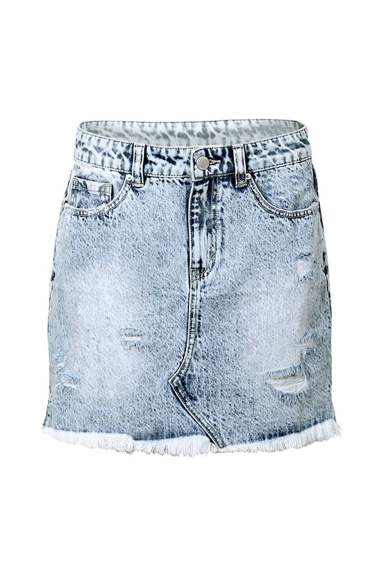 [TEST] Dalia Distressed Denim Skirt