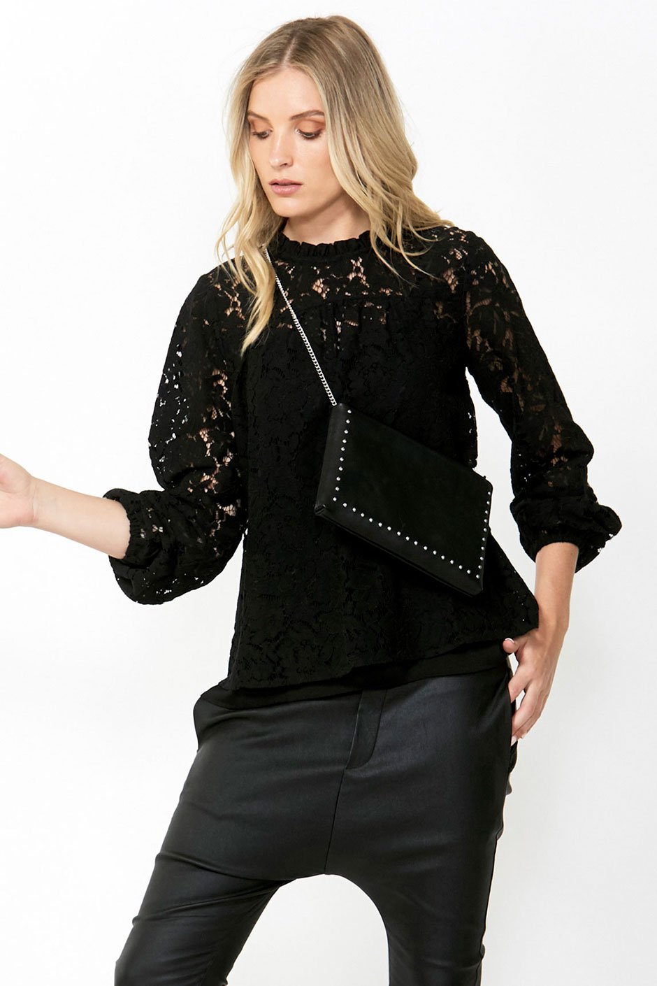 [TEST] Kate High Neck Lace Blouse