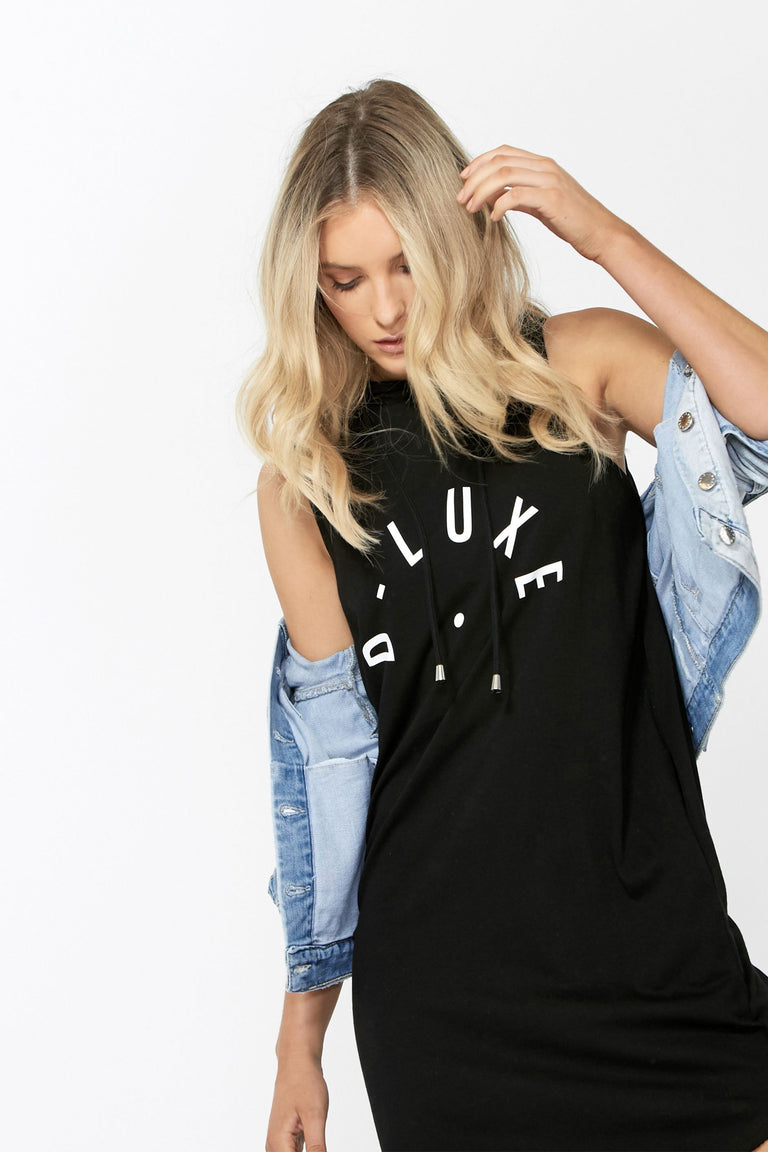 [TEST] Luxe Logo Hooded Dress