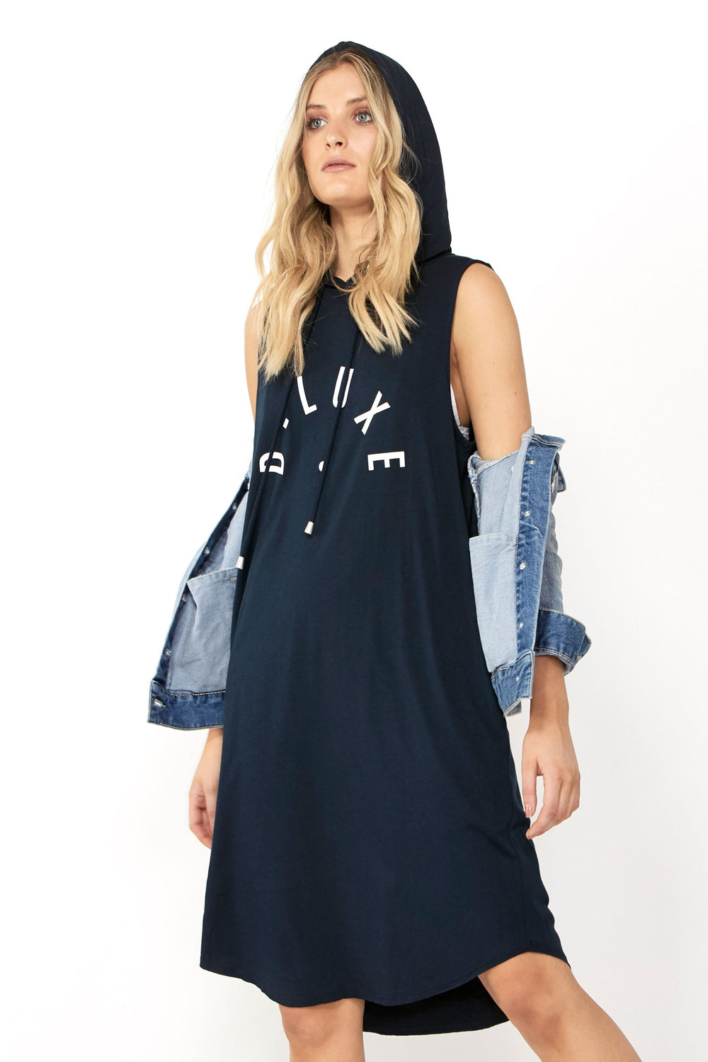 [TEST] Luxe Logo Hooded Dress