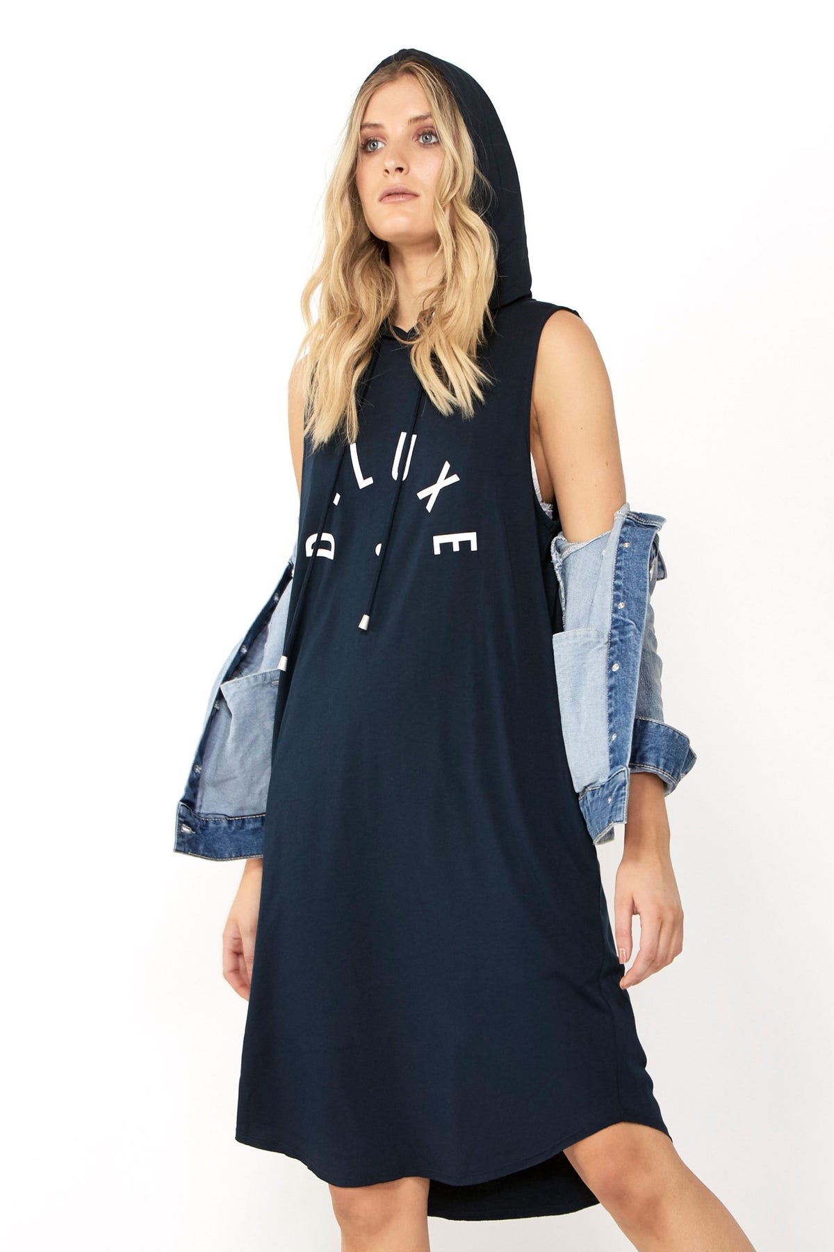 [TEST] Luxe Logo Hooded Dress