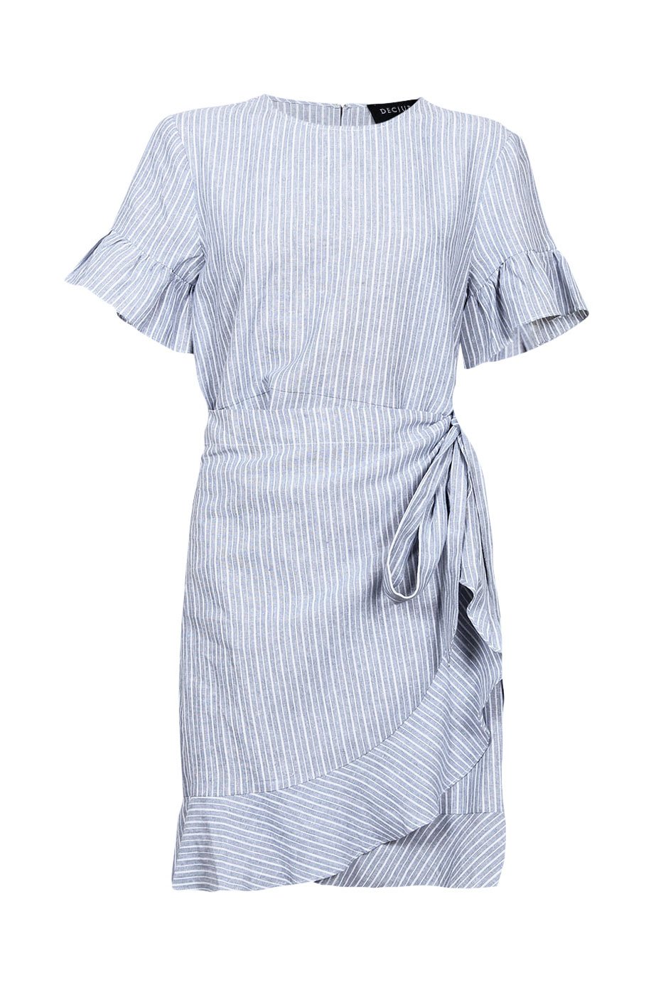 [TEST] Maya Linen Ruffle Wrap Dress