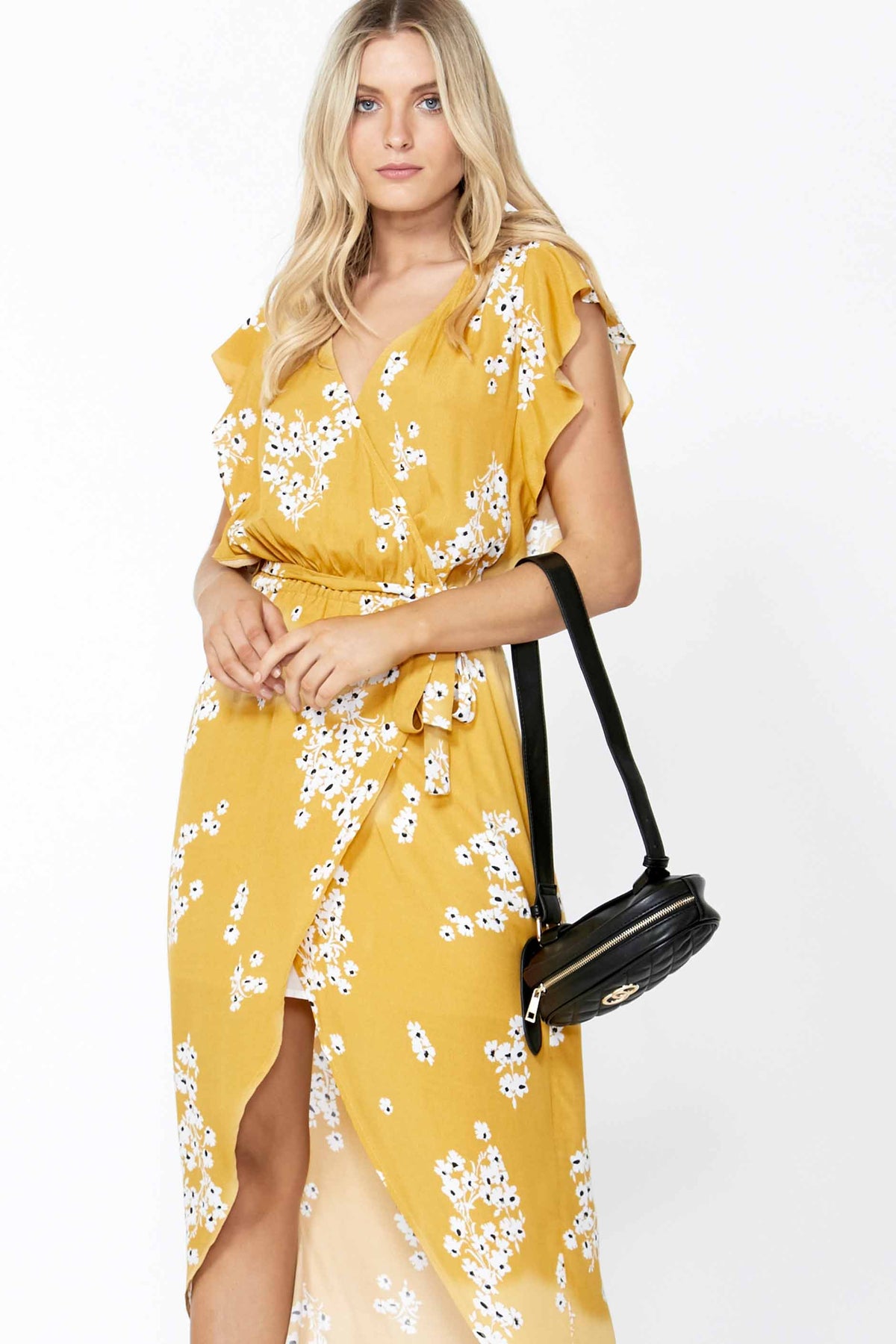 [TEST] Hazel Ruffle Wrap Maxi Dress