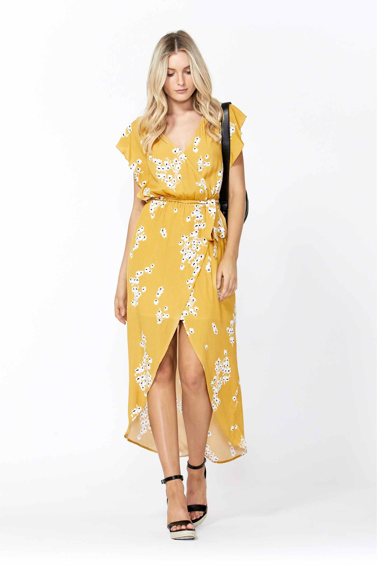 [TEST] Hazel Ruffle Wrap Maxi Dress