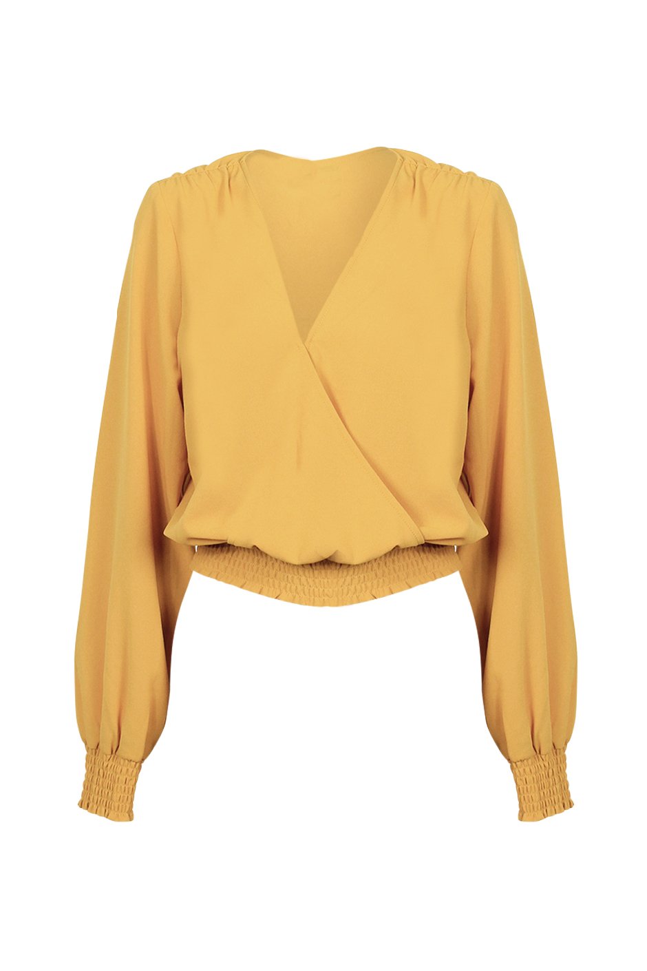 [TEST] Natalie Shirred Wrap Top