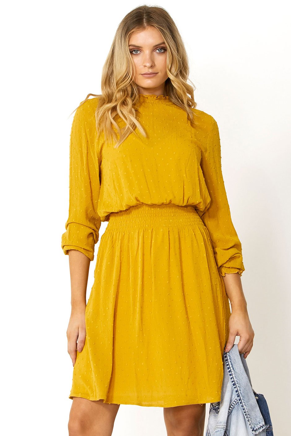[TEST] Sadie Shirred High Neck Dress