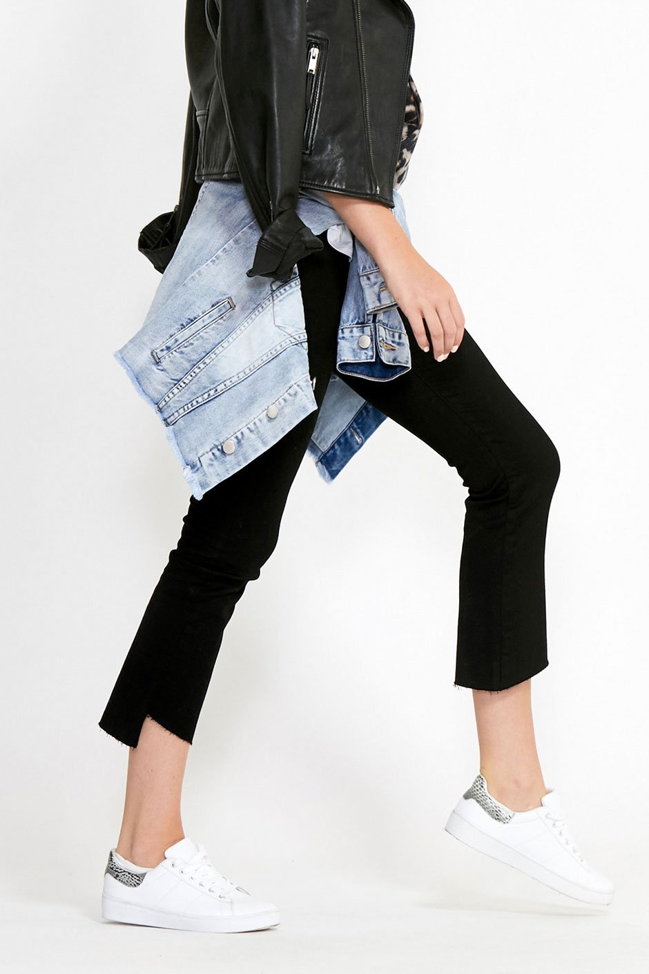 [TEST] Farrah Crop Fray Jean