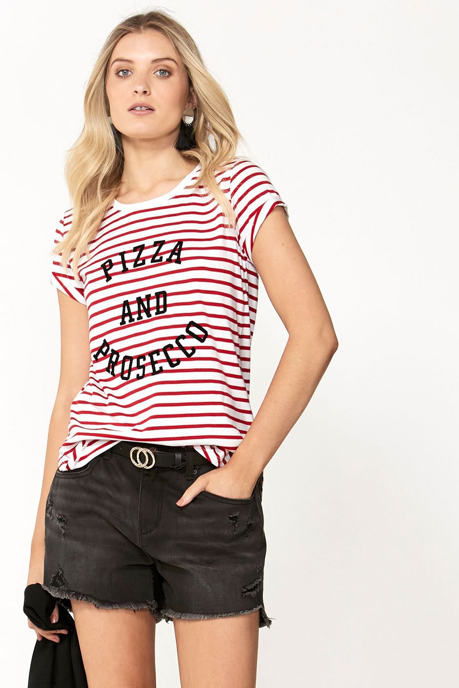 [TEST] Pizza and Prosecco Stripe Tee