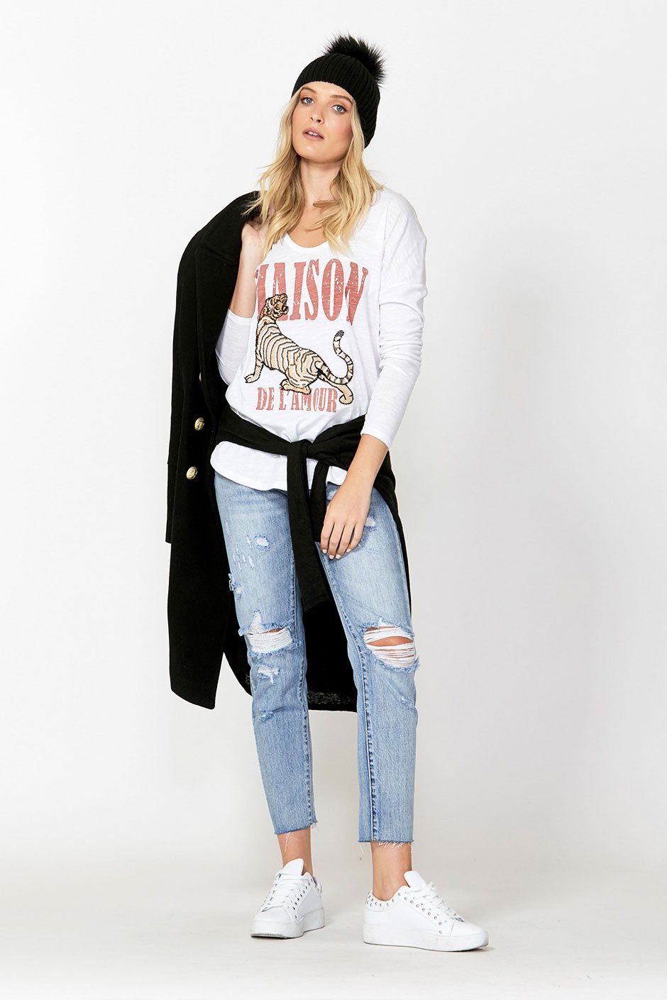 [TEST] Maison Beaded Long Sleeve Tee