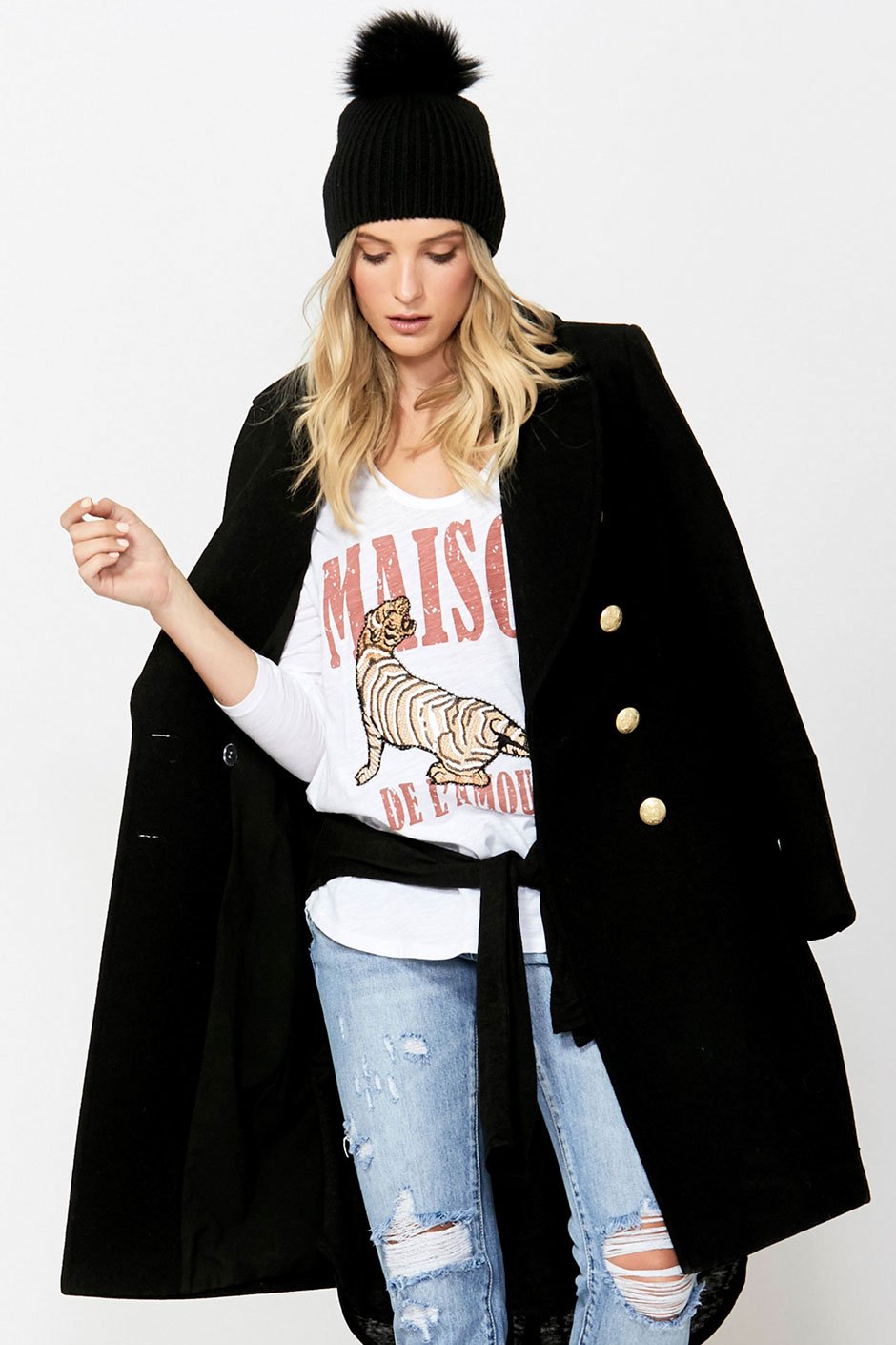 [TEST] Maison Beaded Long Sleeve Tee
