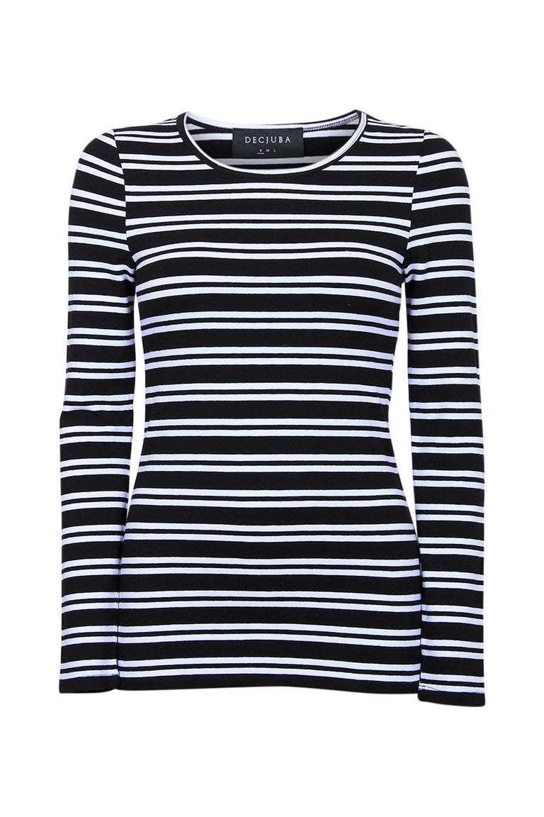[TEST] Stripe Long Sleeve Crew Top