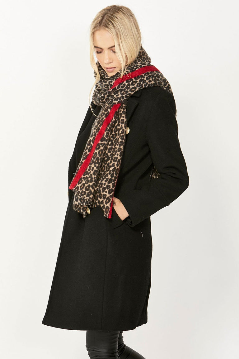 [TEST] Soft Leopard Twin Lines Scarf