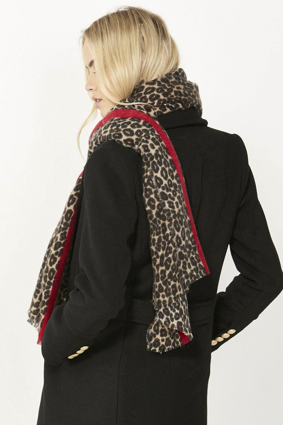 [TEST] Soft Leopard Twin Lines Scarf