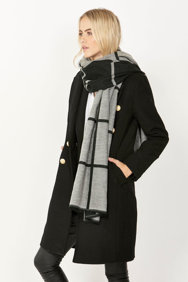 [TEST] Wide Check Two Tone Scarf