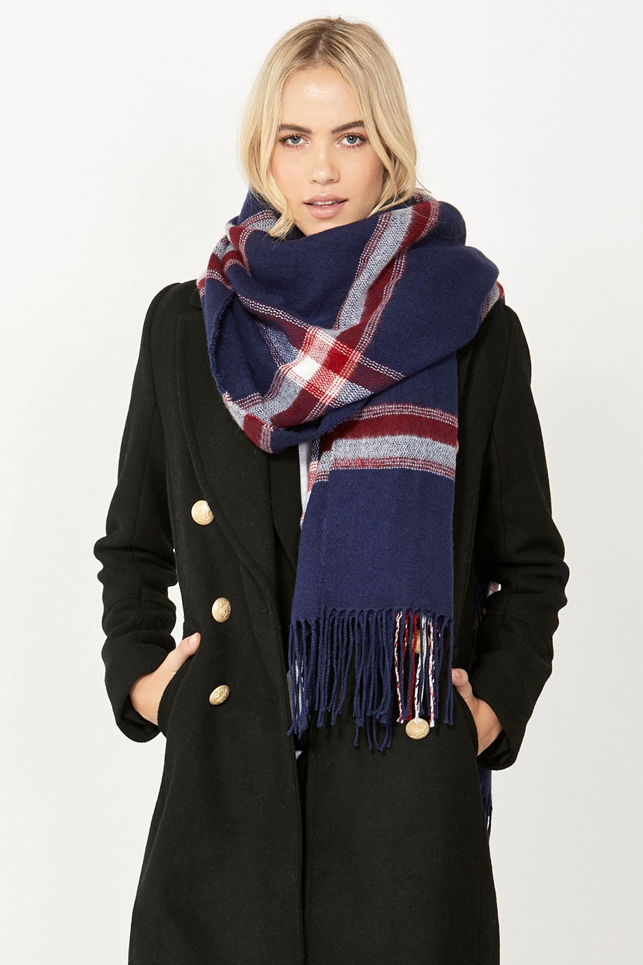 [TEST] Paris Tassel Check Scarf