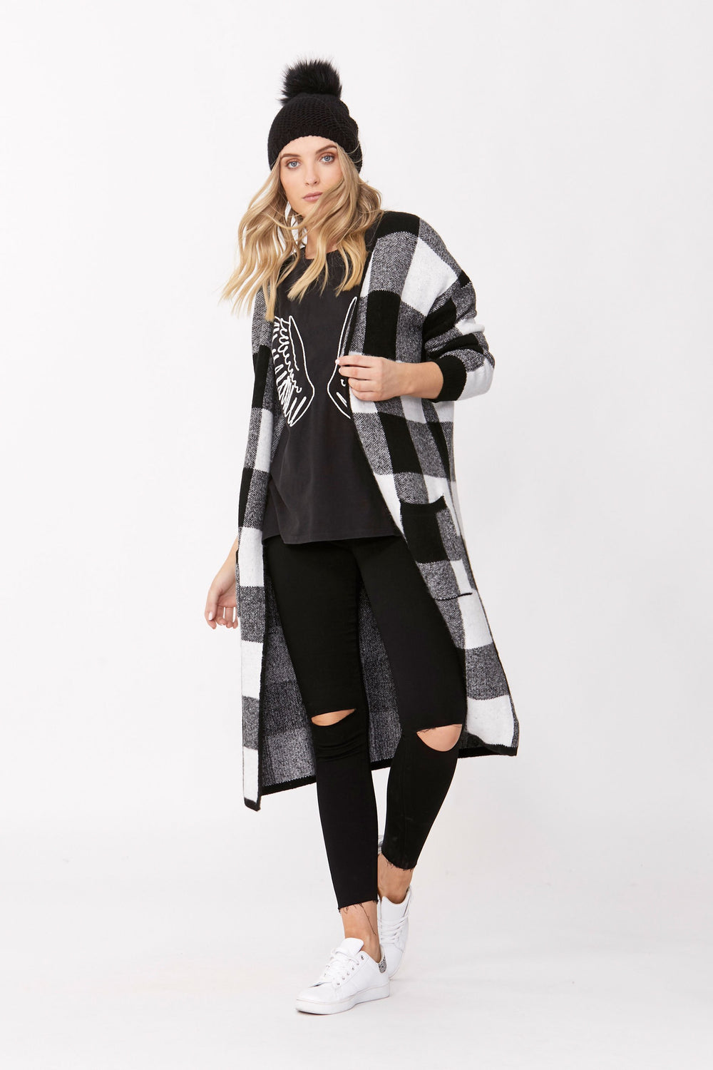 [TEST] Avery Check Knit Cardigan