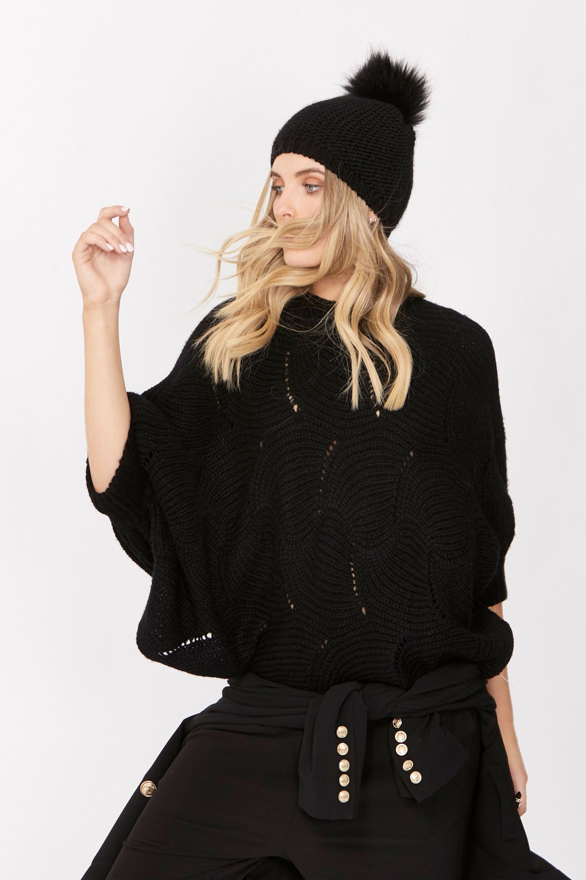 [TEST] Everly Pointelle Poncho Knit