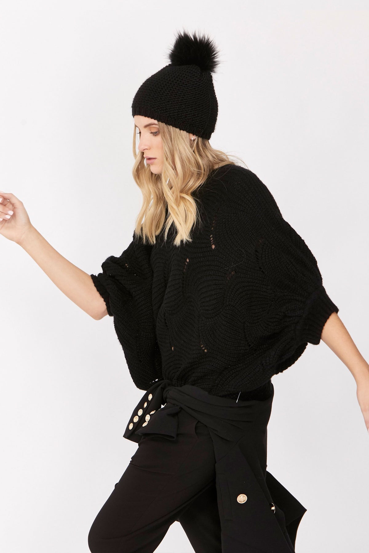 [TEST] Everly Pointelle Poncho Knit