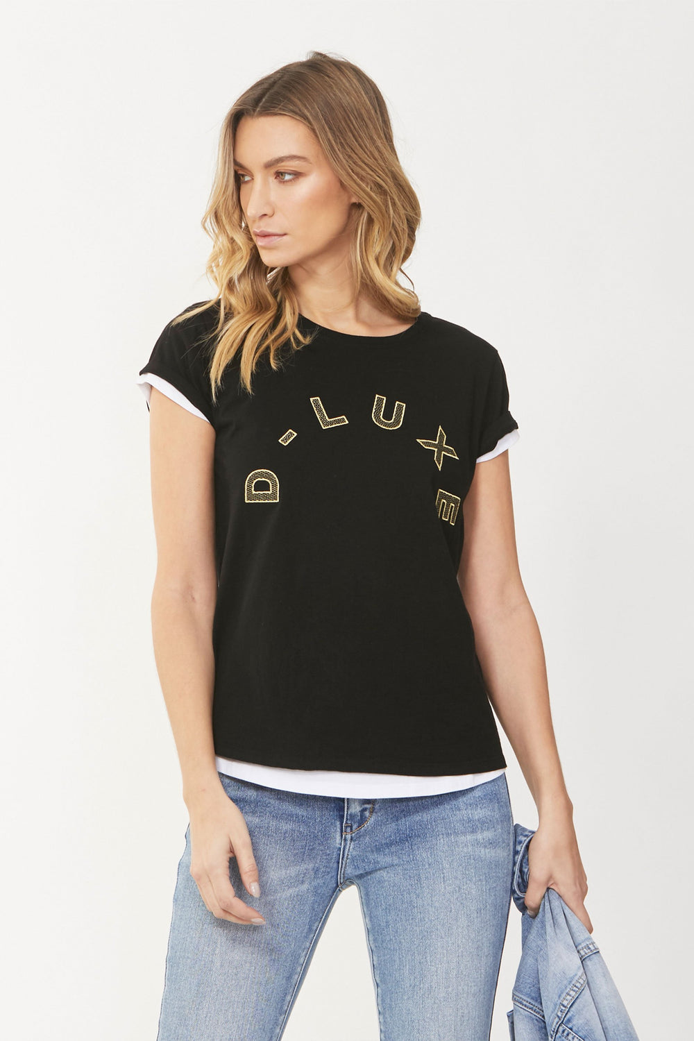 [TEST] Luxe Embroidered Logo Tee