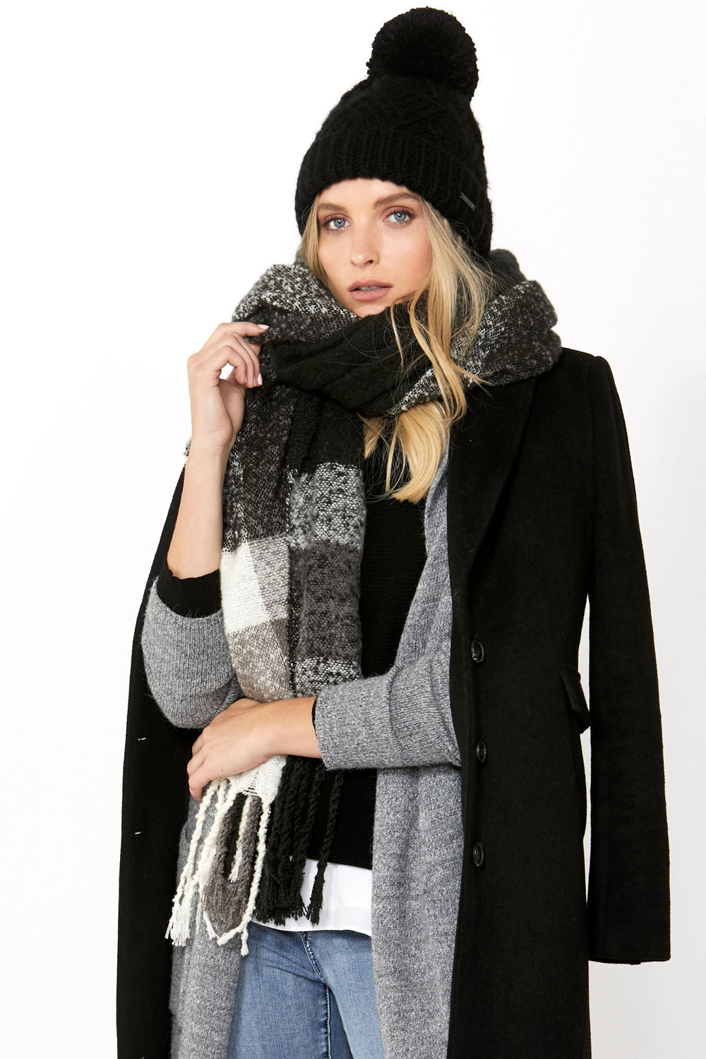 [TEST] Phoebe Check Textured Scarf
